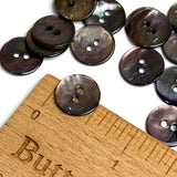 Re-Stocked Dark Chocolate/Gray Iridescent Shiny Agoya Shell 1/2" Pack of 8, #SK-1230