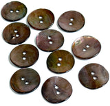 Re-Stocked, Dark Chocolate/Gray Iridescent Shiny Agoya Shell  3/4"-13/16" Per Button  #SK-1228