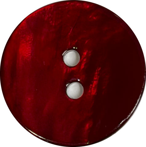 Re-Stocked, Red Ruby Burgundy Shiny Agoya Shell 3/4" 2-hole, Per Button, 20mm,  #SK-1244