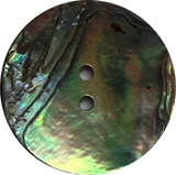 Re-Stocked Abalone Natural Incredible Large Dramatic Greens/Blues 2-Hole Button 1-1/8"  #SK-0037