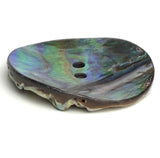 Re-Stocked Abalone Natural Incredible Large Dramatic Greens/Blues 2-Hole Button 1-1/8"  #SK-0037