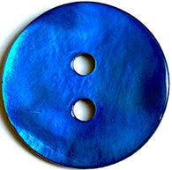 Re-Stocked, Royal Blue Shiny Agoya 2-Hole Button 5/8"  Per Button 15mm  #SK-1233