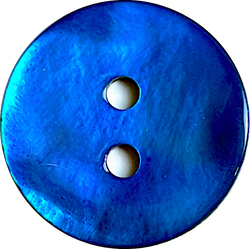 Royal Blue Shiny Agoya 2-Hole Button 5/8" / 15mm, Pack of 3.  #SK-1233-3