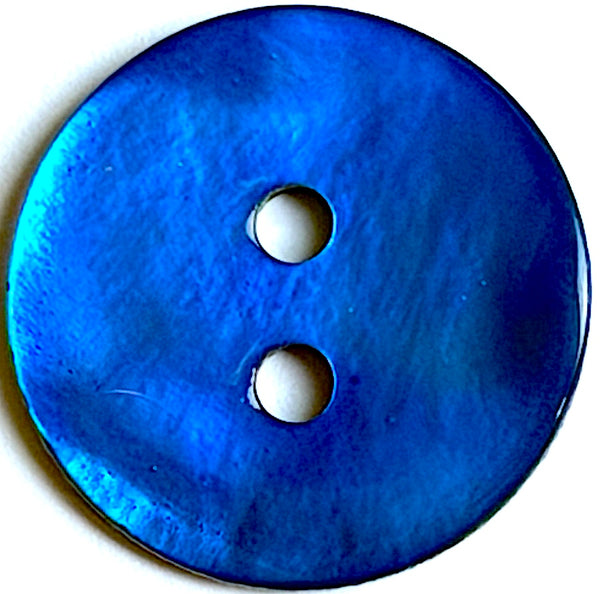 Re-Stocked, Royal Blue Shiny Agoya 2-Hole Button 5/8"  Per Button 15mm  #SK-1233