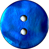 Royal Blue Shiny Agoya 2-Hole Button 5/8" / 15mm, Pack of 3.  #SK-1233-3