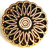 BULK DEAL: 50 BUTTONS Aster Flower Shiny Gold 5/8" Metal Button, 15mm Shank Back  #FJ-117