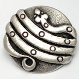 Snake Button, 15/16" Silver Metal Button, 23mm Shank Back  #FJ-118
