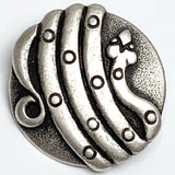 Snake Button, 15/16" Silver Metal Button, 23mm Shank Back  #FJ-118