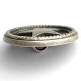 Roped Star Button, 15/16" Silver Texas Star Metal 23mm, Shank Back  #FJ-119