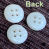 34 Buttons: 3/8" Vintage White Milk Glass Small Rimmed 4-Hole Buttons 10mm / 3/8"  Pack of 34 Milk Glass  #OT-123