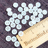 34 Buttons: 3/8" Vintage White Milk Glass Small Rimmed 4-Hole Buttons 10mm / 3/8"  Pack of 34 Milk Glass  #OT-123