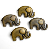 Little Brass Elephant "Jaybo" Button 3/4" Metal, 20mm, Shank Back   #SWC-42