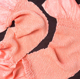 Shibori Obiage Scarf for Obi, Peachy Coral Very Textured Silk, 6" x 48" #527