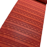 Crinkle Yarn Dyed Tomato/Brick/Orange Stripes Vintage Kimono Silk from Japan By the Yard # 292