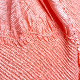 Shibori Obiage Scarf for Obi, Peachy Coral Very Textured Silk, 6" x 48" #527
