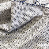Silver + Indigo Vintage Kimono Silk Shibori Piece from Japan, 13 x 60"  # 528
