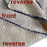 Silver + Indigo Vintage Kimono Silk Shibori Piece from Japan, 13 x 60"  # 528