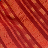 Crinkle Yarn Dyed Tomato/Brick/Orange Stripes Vintage Kimono Silk from Japan By the Yard # 292