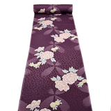 Large Peonies, Ornate Purple Silk Satin Kimono Silk From Japan By the Yard # 294