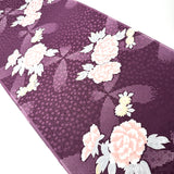 Large Peonies, Ornate Purple Silk Satin Kimono Silk From Japan By the Yard # 294