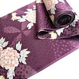 Large Peonies, Ornate Purple Silk Satin Kimono Silk From Japan By the Yard # 294