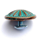 Re-Stocked, Desert Star Copper/Green Patina Concho 7/8" Screwback  #SWM-24