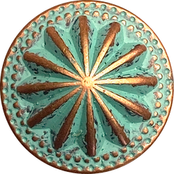 Re-Stocked, Desert Star Copper/Green Patina Concho 7/8" Screwback  #SWM-24