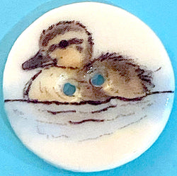 Duckling Porcelain Button 15/16"