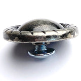 Re-Stocked, Silver Round Rope-Edge Concho 1" Screwback  #SWM-28