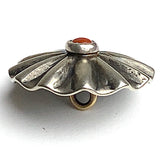 Red Bead Daisy 1" Scallop-Edge Shank Back Button USA-Made # SW-253