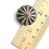Red Bead Daisy 1" Scallop-Edge Shank Back Button USA-Made # SW-253