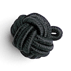 Monkey Fist Black, Vintage Woven Fabric Knot Buttons, 9/16"- 5/8"  #761