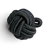 Monkey Fist Black, Vintage Woven Fabric Knot Buttons, 9/16"- 5/8"  #761