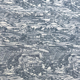 Old Kyoto? Vintage Kimono Chirimen Crepe Silk Print from Japan, By the Yard # 299