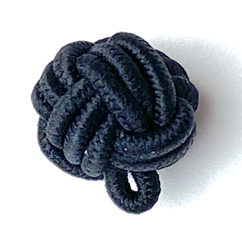 Re-Stocked, Monkey Fist Black, Vintage Woven Fabric Knot Buttons, 5/8 ...