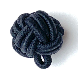 Re-Stocked, Monkey Fist Black, Vintage Woven Fabric Knot Buttons, 5/8"  #SK-761