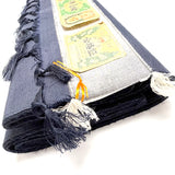 Vintage Midnight Dark Blue Handwoven Tsumugi Silk. Still Tied Whole Bolt, 22 yards 15" wide. #130