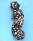 Siren/Mermaid Pewter Button 1-1/8" / 28mm from Green Girl Studios  #G-319