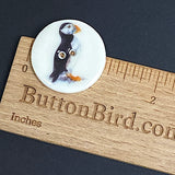 SALE, Puffin Porcelain Button 1-1/8" -1-3/16" 2-hole, Handmade