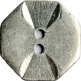 Hexagon Danforth Pewter Button, 3/4" Two Holes, USA Made, #FJ-177