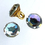 Swarovski Button, Teal/Amethyst Tiny True Crystal 1/4" / 6mm, Vitrail,  #SC1390