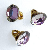 Swarovski Button, Teal/Amethyst Tiny True Crystal 1/4" / 6mm, Vitrail,  #SC1390