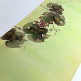 Hand Painted Grapes, Full 13-Yard BOLT, Greens To Yellows Blended Bokashi Chirimen Crepe Vintage Tsukesage Kimono Silk from Japan  #131