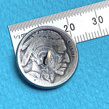 Authentic Buffalo Nickel Coin Button Shank Back, 13/16" to 7/8" USA-Made  #SW-31