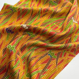 Wild Iris and Rain, Lustrous Kimono Silk Print from Japan, By the Yard  #132