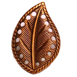 PACK OF 30 Copper Leaf Buttons, 3/4" Metal with Tiny Cut-Outs, Shank Back, #SC-1339