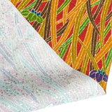 Wild Iris and Rain, Lustrous Kimono Silk Print from Japan, By the Yard  #132