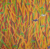 Wild Iris and Rain, Lustrous Kimono Silk Print from Japan, By the Yard  #132