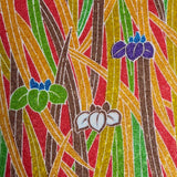 Wild Iris and Rain, Lustrous Kimono Silk Print from Japan, By the Yard  #132