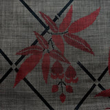 Bamboo Leaves Handwoven Oshima Tsumugi Vintage Kimono Silk from Japan By the Yard #133